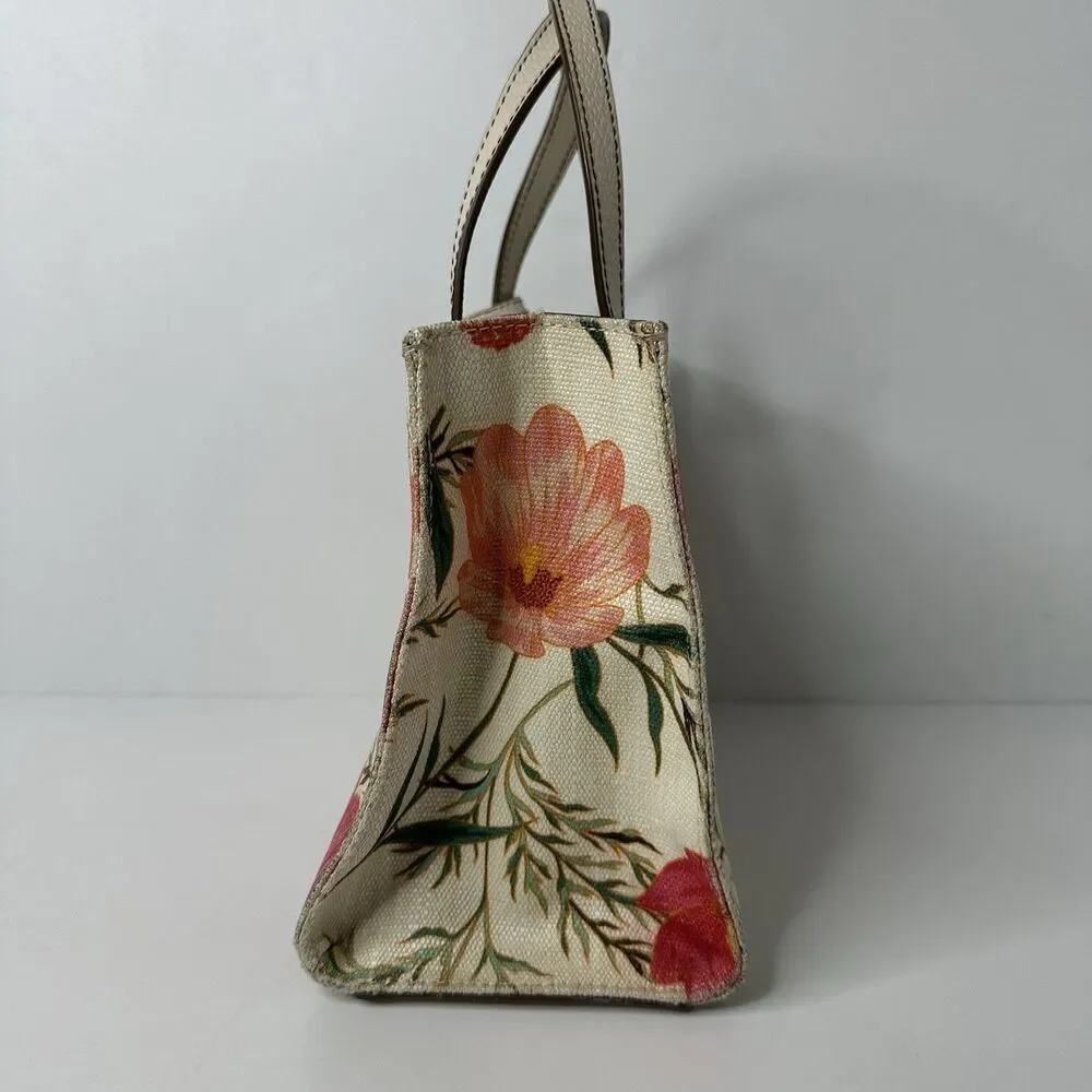 Kate Spade Thompson Street Sam Bag Floral Print Linen Crossbody‎ Purse Satchel